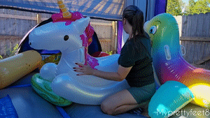 myprettyfeet8.com - Humping and Deflating Unicorn in Bounce House thumbnail